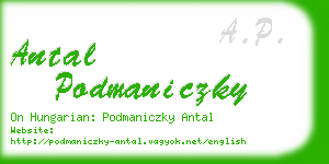 antal podmaniczky business card